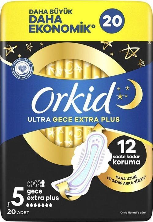 5 Numara Daha Ekonomik Ultra Ekstra Plus Paket Gece Ped 20'Li