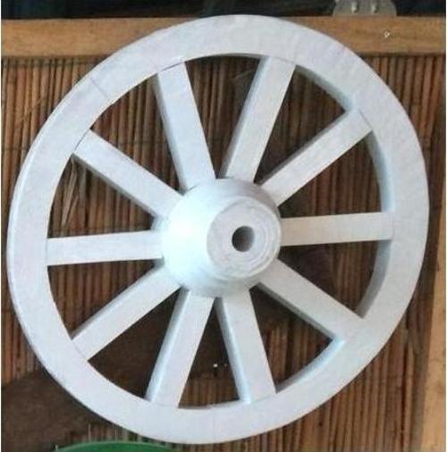 Ahşap At Arabası Tekeri 50 cm.Beyaz Renk