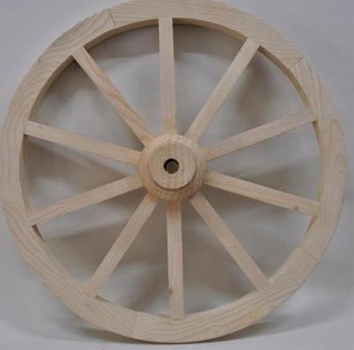 Ahşap At Arabası Tekeri 70 cm. Duvar Dekoru
