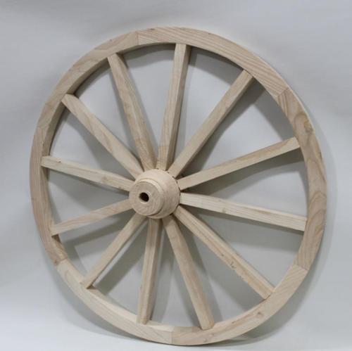 Ahşap At Arabası Tekeri 90 cm. Duvar Dekoru