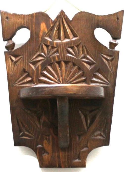 Ahşap  Ahşap El Oyması  Lambalık Raf 27x21x11 cm.