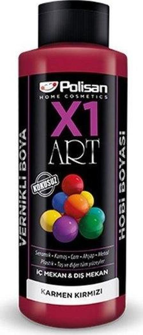 X1 Art Vernikli Boya 120ml Koyu Kırmızı
