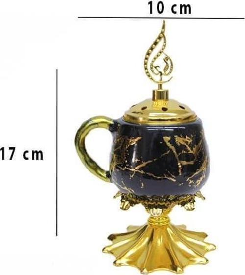 Seramik Buhurdanlık Siyah Renk C1015