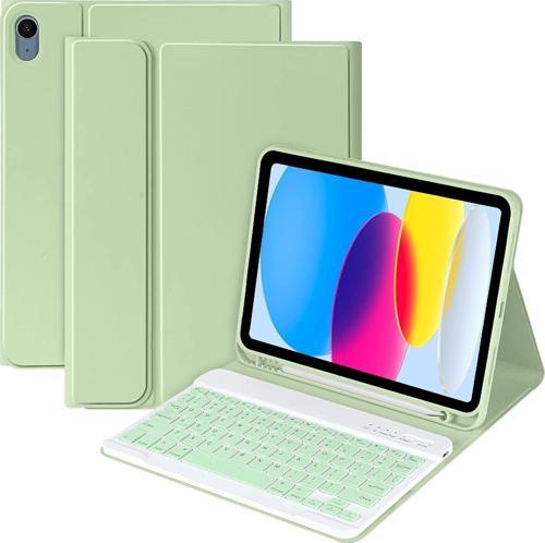 Apple iPad 10. Nesil 10.9 (2022) Standlı RGB Led Işıklı Kalemlikli Türkçe Q Klavyeli Kılıf A2696 A2757 A2777 A3162