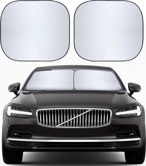 Otomobil Araba Ön Camı İçin 2 Parça Güneşlik (Güneş Gözlüğü- Perdesi)