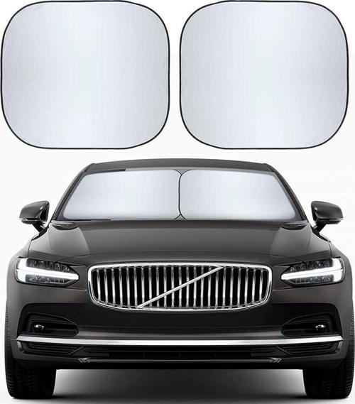 Otomobil Araba Ön Camı İçin 2 Parça Güneşlik (Güneş Gözlüğü- Perdesi)