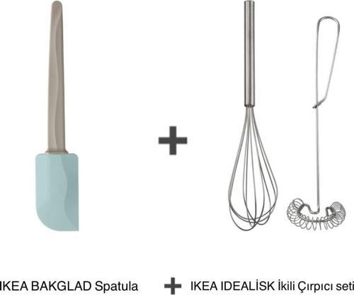 Bakglad Spatula Ve Idealisk Ikili Çelik Çırpıcı-Köpürtücü Seti