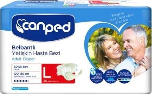 Belbantlı Polietilen Yetişkin Hasta Bezi Büyük (L) - 30'lu