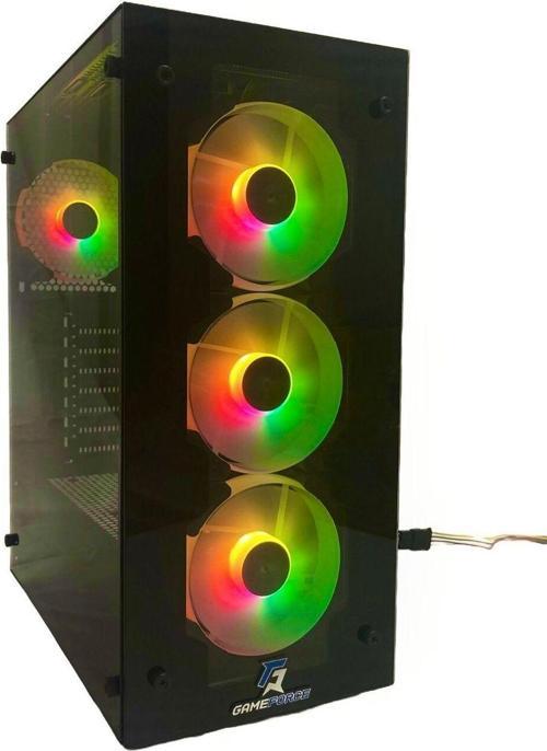 Glass 4X120Mm Rgb Kontrolcü Ve Kumandalı Fanlı Oyuncu Bilgisayar Kasası