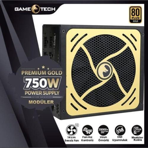 750Watt 80 Plus Gold 14Cm Sessiz Fan Modüler Power Supply