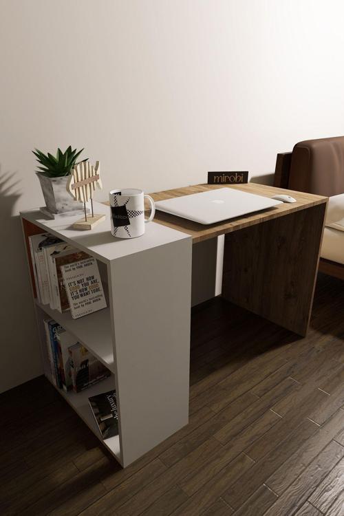 Amisos Çalışma Masası Kitaplıklı Ofis Masası Atlantik