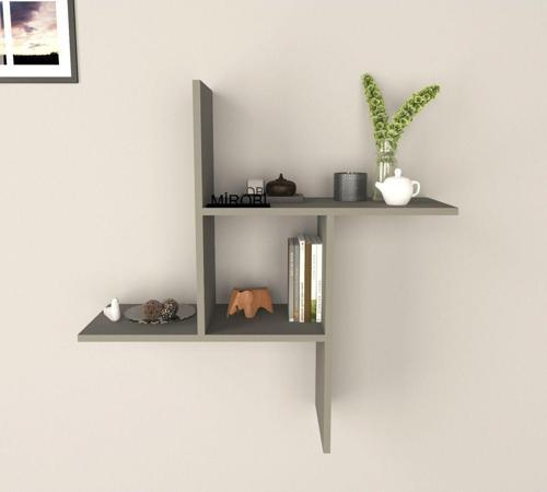 Fizy Kare Dekoratif Duvar Rafı Antrasit