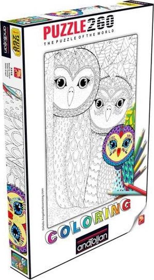3316 Coloring Baykuş Ailesi 260 Parça Puzzle