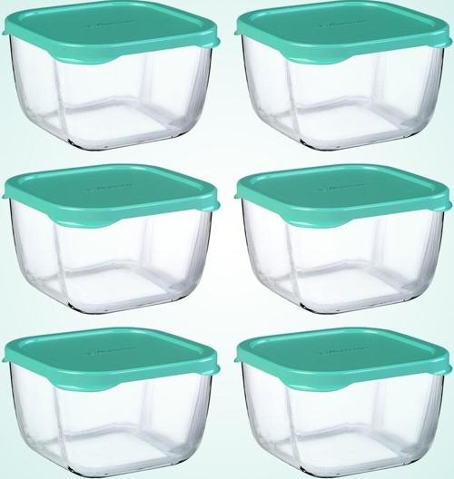 snowbox 6 lı cam saklama kabı - çok amaçlı saklama kabı
