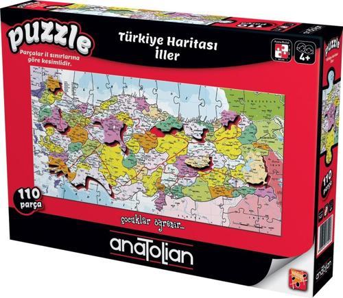 110 Parçalık Eğitici Puzzle - Türkiye Haritası İller 7401