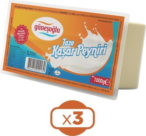 Taze Kaşar Peyniri 1000 gr x 3 Adet