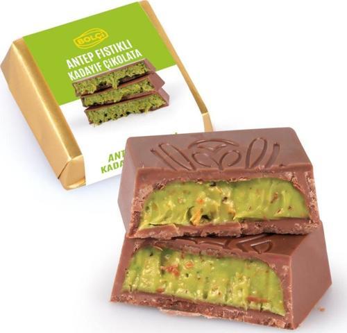 Sütlü Fıstıklı Kadayıf Dolgulu 16 Gr Kare Etiketli  Dubai Çikolatası 500 Gr