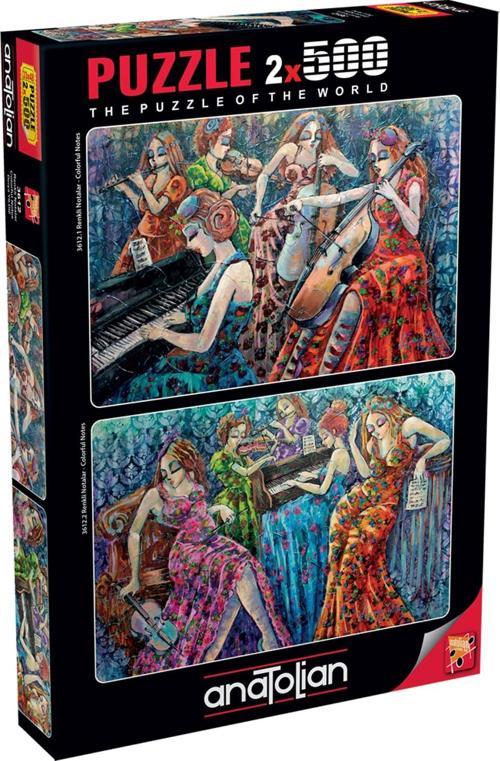 2x500 Parçalık Puzzle - Renkli Notalar 1/2 3612