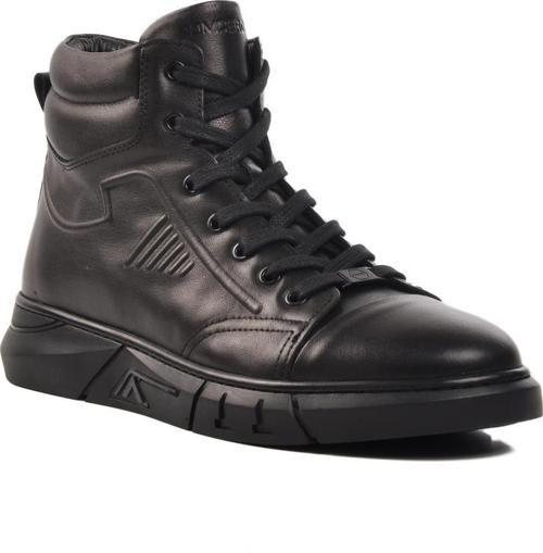 4K1238-510 Siyah Hakiki Deri İçi Polarlı Erkek Bot