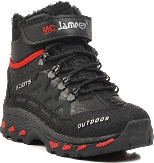 1831-P Siyah-Kırmızı İçi Kürklü Çocuk Bot