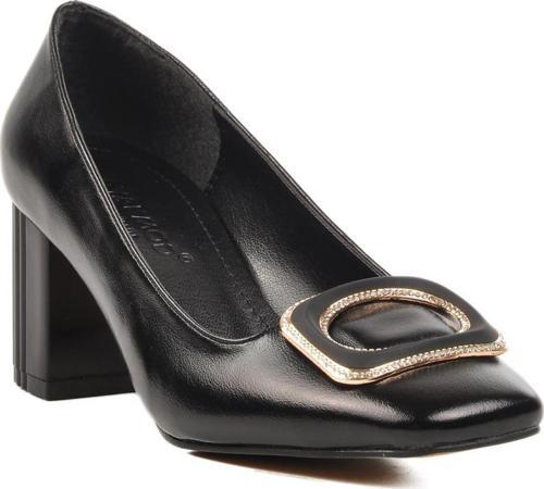 357106 Siyah Cilt Kadın Topuklu Ayakkabı