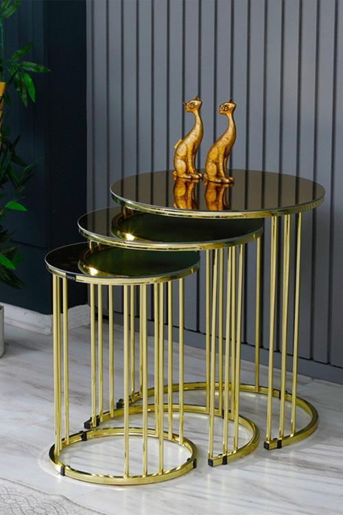 Palmira Zigon Sehpa, Gold - Bronz Cam