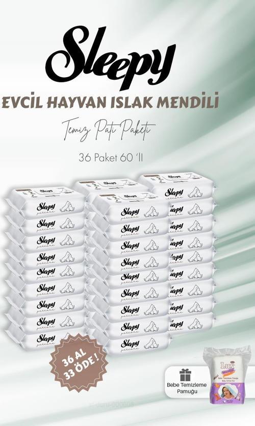 36 AL 33 ÖDE Evcil Hayvan Islak Havlusu 60'lı ve Bebek Pamuğu