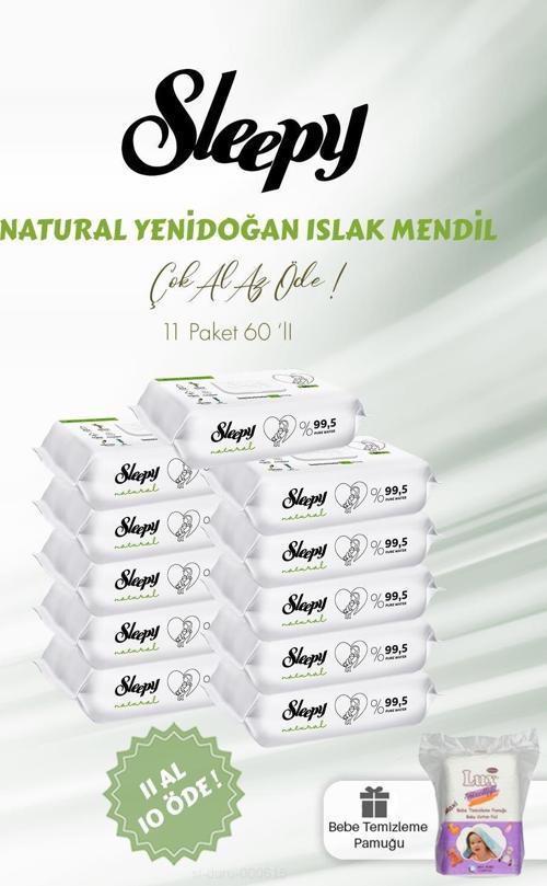 Natural Yenidoğan Islak Bebek Havlusu 60'lı ve Bebe Pamuğu