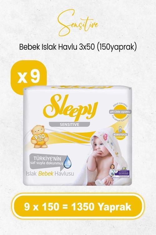 Sensitive Islak Bebek Mendil 3x50 x 9 Adet (1350 Yaprak)