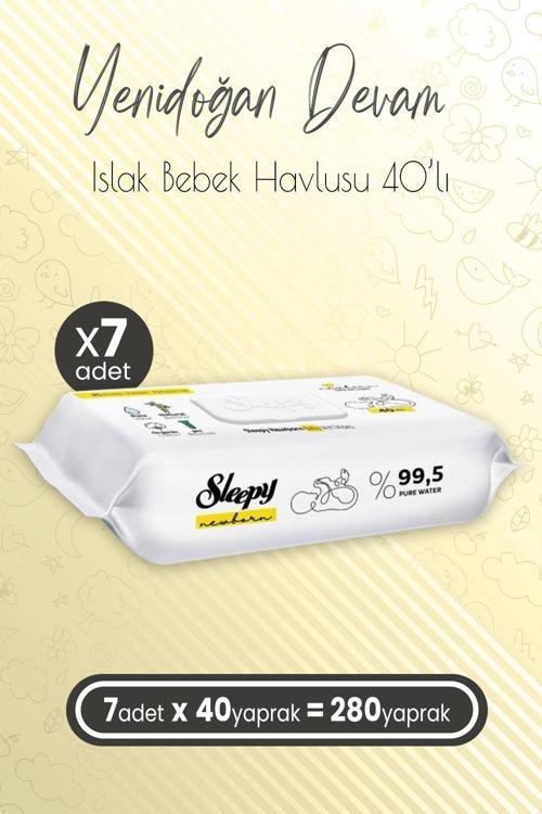 Yenidoğan Devam Islak Bebek Bakım Havlusu 40'lı x 7 (280 Yaprak)