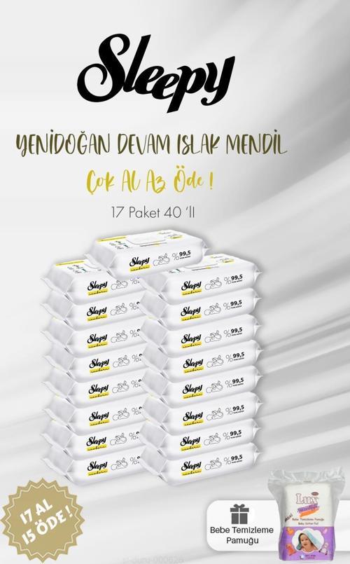 Yenidoğan Devam Islak Bebek Havlusu 40'lı ve Bebek Pamuğu