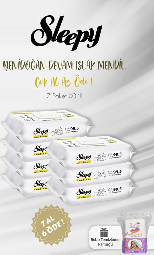 Yenidoğan Devam Islak Bebek Havlusu 40'lı ve 60'lı Bebe Pamuğu
