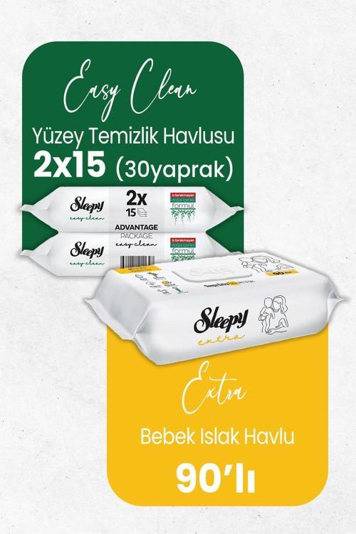 Extra Islak Bebek Havlusu 90' lı ve Temizlik Havlusu 30' lu