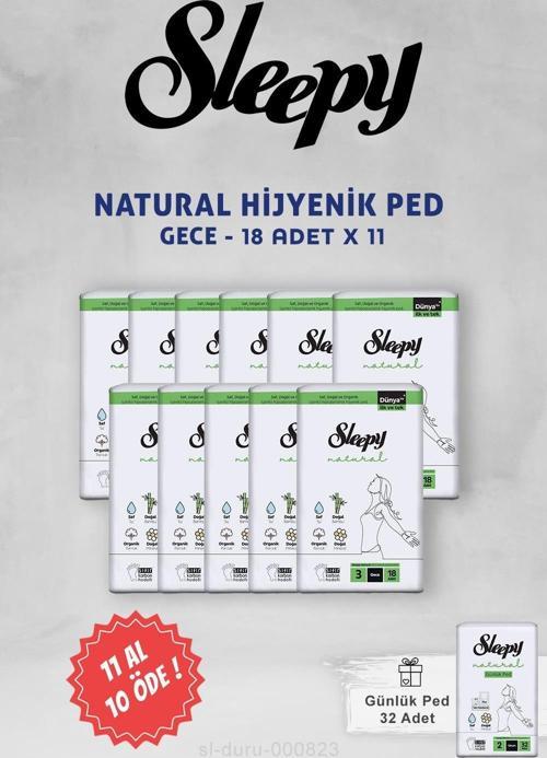 Natural Hassas Hijyenik Ped Gece 18 Adet ve 32 li Günlük Ped