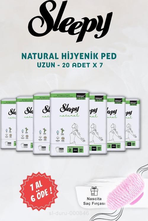 Natural Ultra Hassas Hijyenik Ped Uzun 20 li ve Saç Fırçası