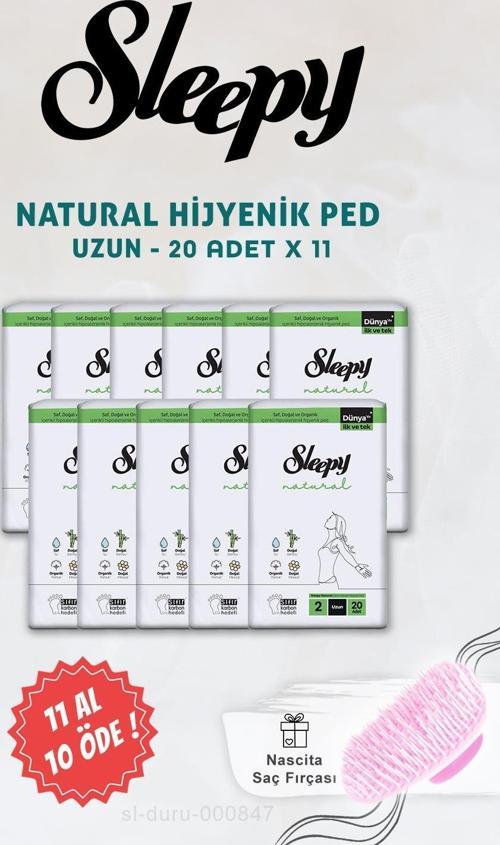 Natural Ultra Hassas Hijyenik Ped Uzun 20 li ve Saç Fırçası