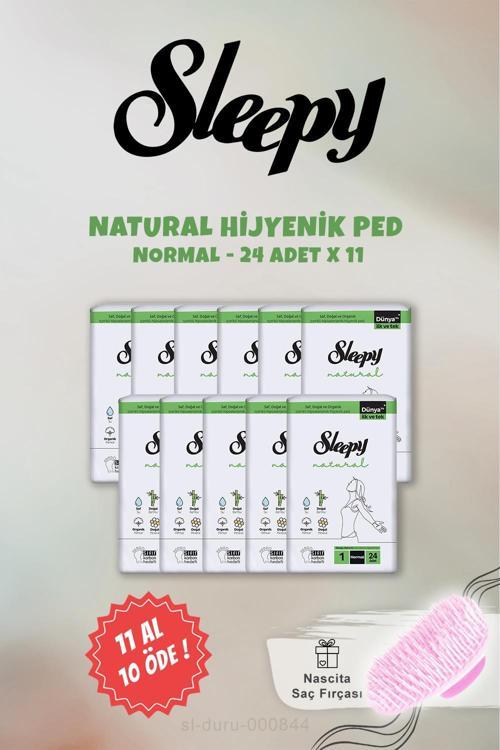 Natural Hassas Hijyenik 24 lü Normal Ped ve Şampuan Fırçası
