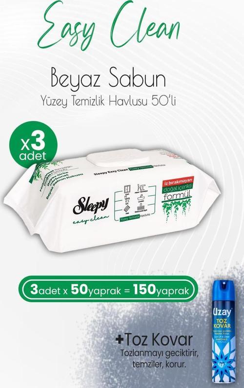 Easy Clean Yüzey Temizlik Havlusu 50' li x 3 Adet ve Toz Kovar