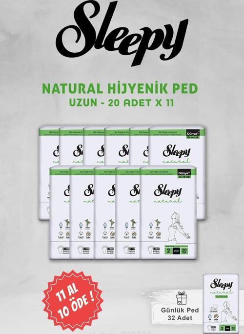 Natural Hijyenik Ped Uzun 20 Adet ve Günlük Ped Uzun 32 Adet
