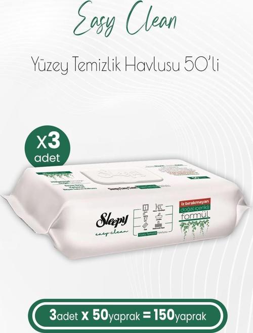 Easy Clean Yüzey Temizlik Havlusu 50 x 3 Adet (150 Yaprak)