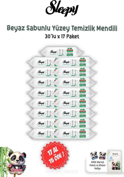 Beyaz Sabunlu Yüzey Temizlik Havlusu 30'lu ve ROSIE