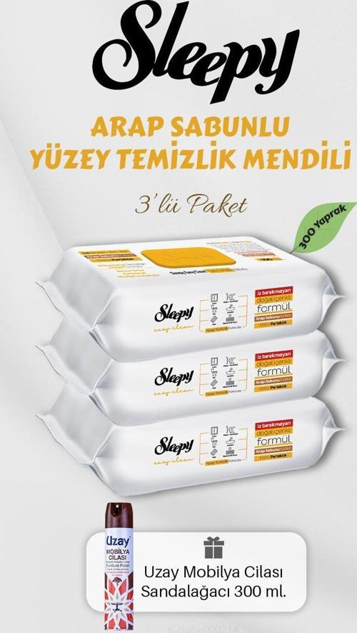 300 Adet Arap Sabunlu Yüzey Havlusu Mobilya Cilası Hediyeli