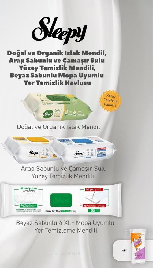 Organik Islak Mendil ve Yüzey Temizlik Havlu Seti, 50 Gram Pamuk Hediyeli