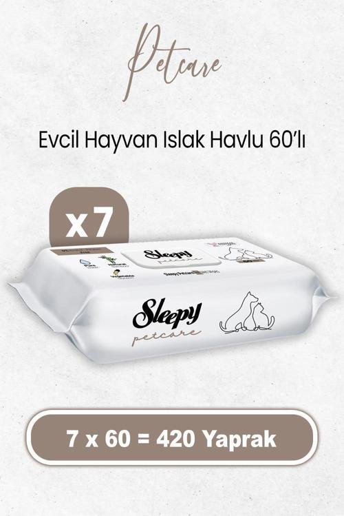 Petcare Evcil Hayvan Islak Havlusu 60 x 7 Adet (420 Yaprak)