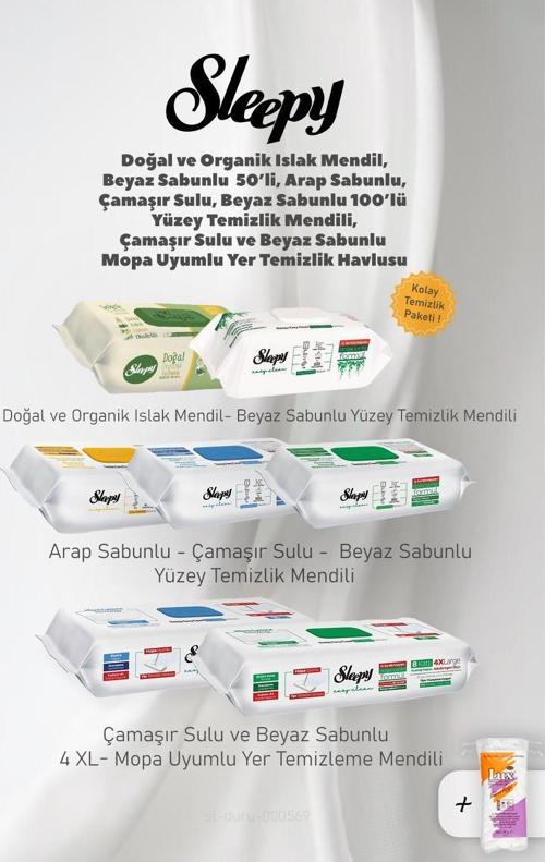 Yüzey Temizlik Havlu Seti 6'lı, Organik Mendil ve Pamuk