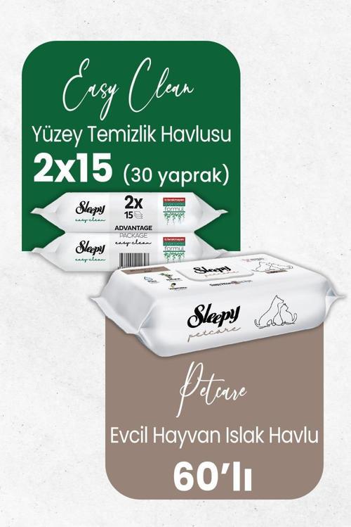 Yüzey Temizlik Havlusu 30' lu ve Evcil Hayvan Islak Havlusu 60' lı