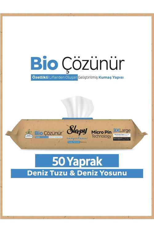 Bio Çözünür Yüzey Temizlik Havlusu&Mendili Deniz Tuzu&Yosun 50 Yaprak