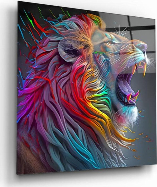 Aslan Cam Tablo | Hediyelik, Dekoratif, Ofis, Mutfak