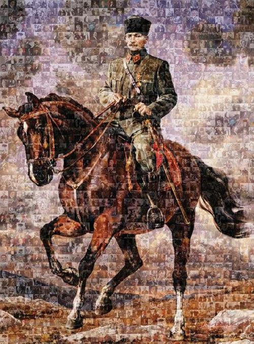 Atatürk Sakarya İsimli Atıyla Kolaj 1000 Parça Puzzle