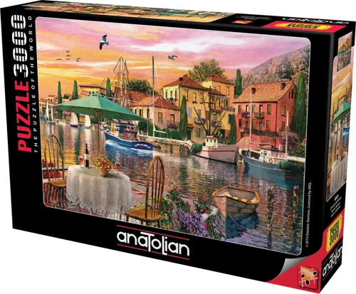 3000 Parçalık Puzzle - Limanda Günbatımı 4905
